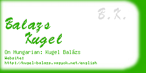 balazs kugel business card