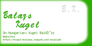 balazs kugel business card